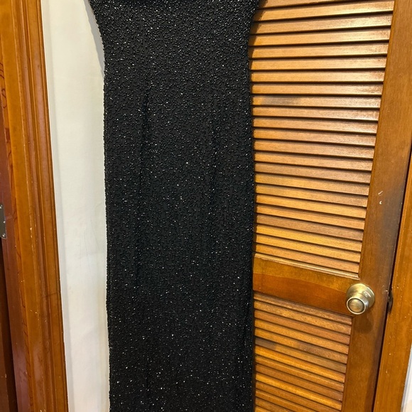 Vintage black strapless silk beaded gown size medium - Picture 11 of 16